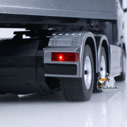 TOUCAN RC HOBBY 1/18 RC Tractor Truck Remote Control Truck 770S 3 Axle Plastic Semi Trailer Flatbed Finished Model RTR Battery Light Sound Effects