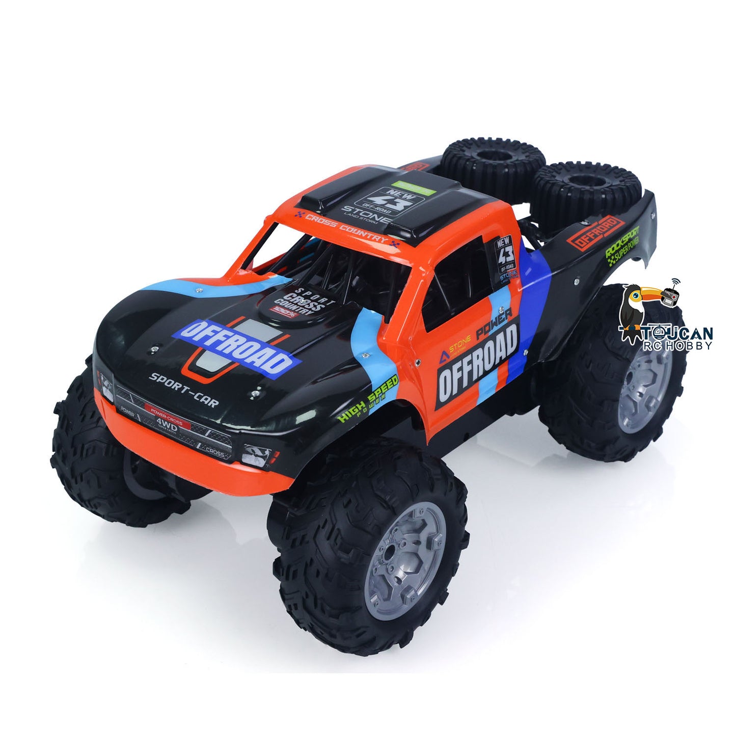 1/14 RC Offroad-Auto, Stunt-Fahrzeug, 4WD, ferngesteuert, wasserdicht, Amphibien-Pickup, Kletterauto, 7,4-V-Batterie, RTR-Modell