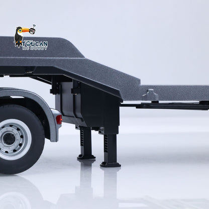 TOUCAN RC HOBBY 1/18 RC Tractor Truck Remote Control Truck 770S 3 Axle Plastic Semi Trailer Flatbed Finished Model RTR Battery Light Sound Effects