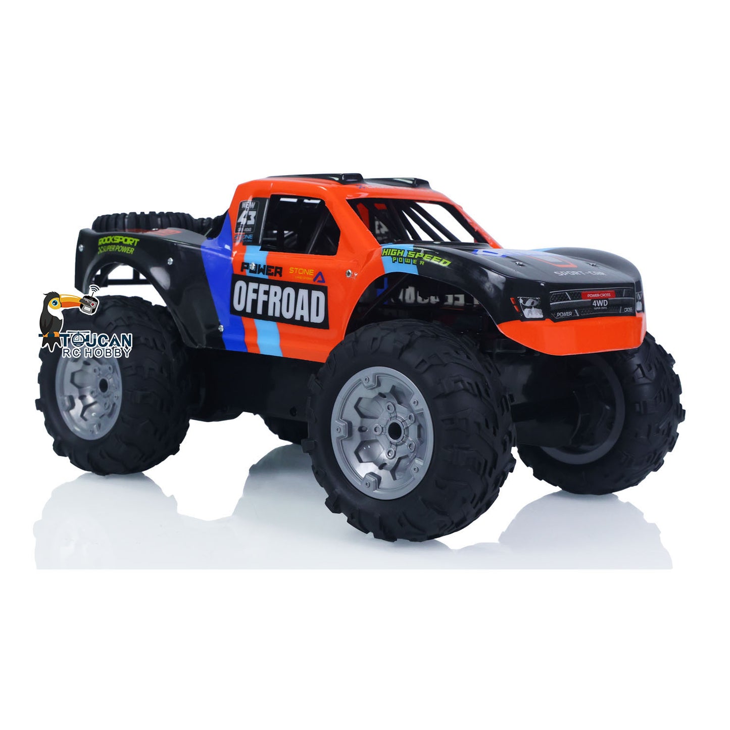 1/14 RC Offroad-Auto, Stunt-Fahrzeug, 4WD, ferngesteuert, wasserdicht, Amphibien-Pickup, Kletterauto, 7,4-V-Batterie, RTR-Modell