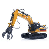 HUINA Upgrade 580 1/14 Metal Excavator Model Engineering Vehicle Electric Ball Grabber 360 Rotating Shear Claw Sound Lights