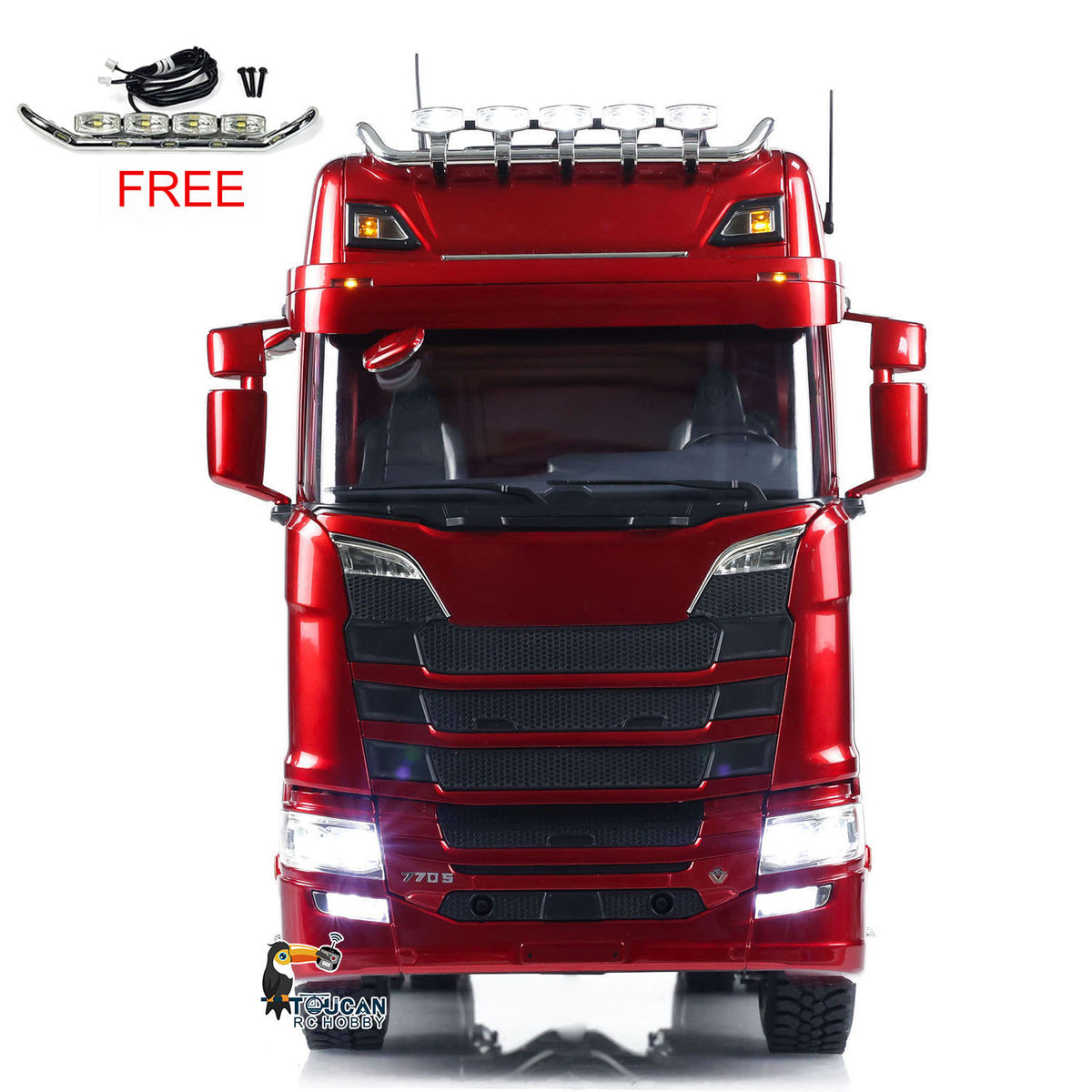 TOUCAN RC HOBBY 1/14 6x6 RC Tractor Truck Remote Control Car Construction Truck Metal Chassis 2-Speed Transmission CNC Differential Lock Axles