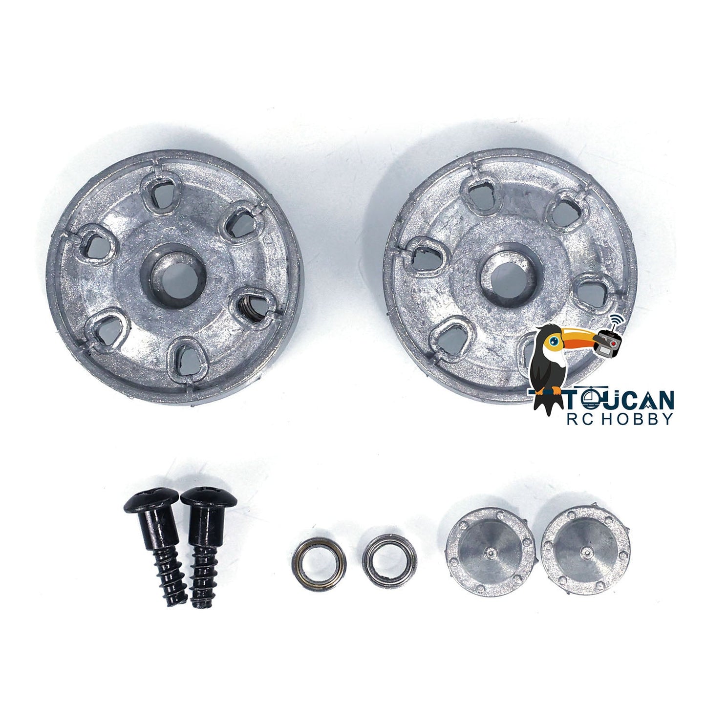 1 Pair Metal Idlers With Bearings Wheel Caps Replacement Parts for Heng Long 1/16 RC Battle Tanks UK Challenger II 3908 Models