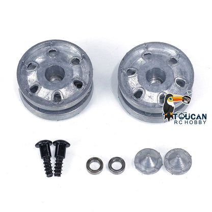 TOUCAN RC HOBBY 1 Pair Metal Sprockets Driving Wheels With Wheel Caps for 1/16 Heng Long RC Tank British Challenger II 3908 Accessories