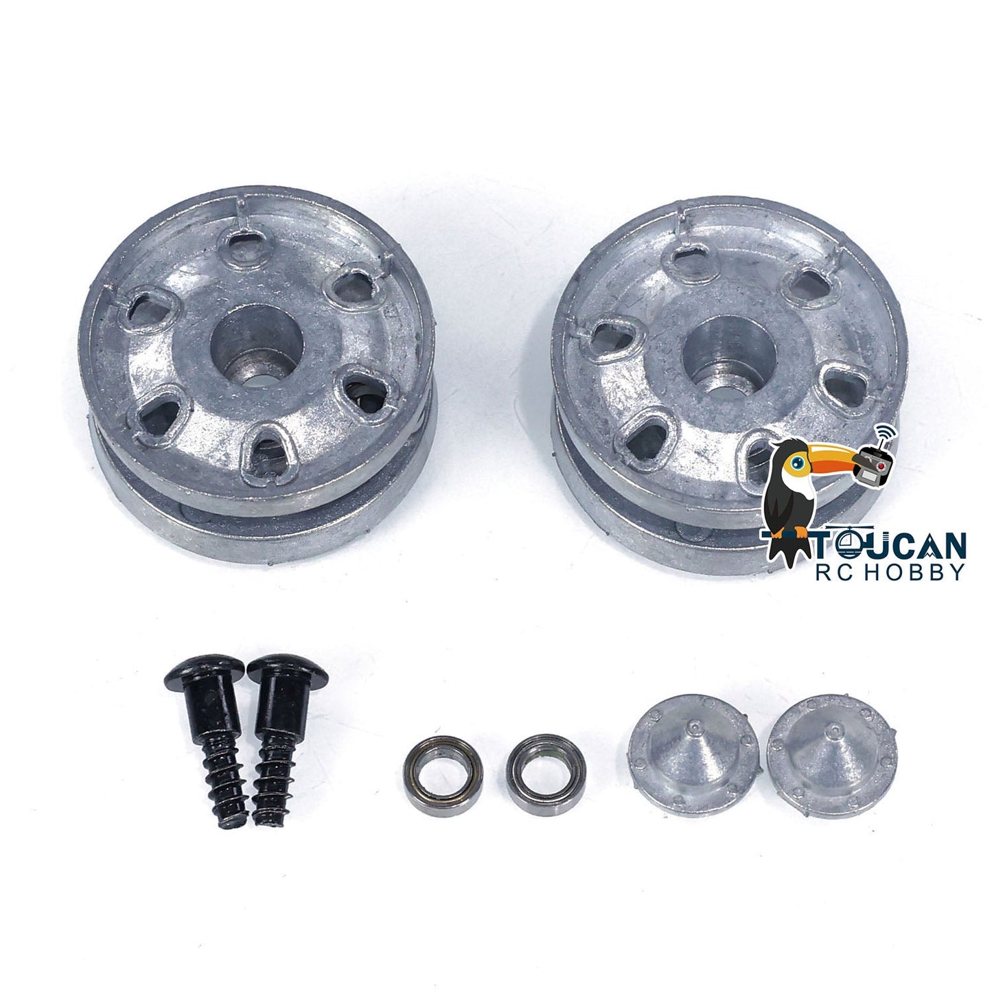 1 Pair Metal Idlers With Bearings Wheel Caps Replacement Parts for Heng Long 1/16 RC Battle Tanks UK Challenger II 3908 Models