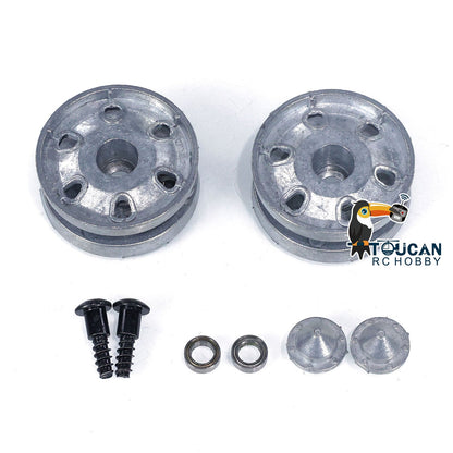 1 Pair Metal Idlers With Bearings Wheel Caps Replacement Parts for Heng Long 1/16 RC Battle Tanks UK Challenger II 3908 Models