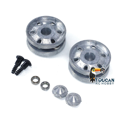 TOUCAN RC HOBBY 1 Pair Metal Sprockets Driving Wheels With Wheel Caps for 1/16 Heng Long RC Tank British Challenger II 3908 Accessories