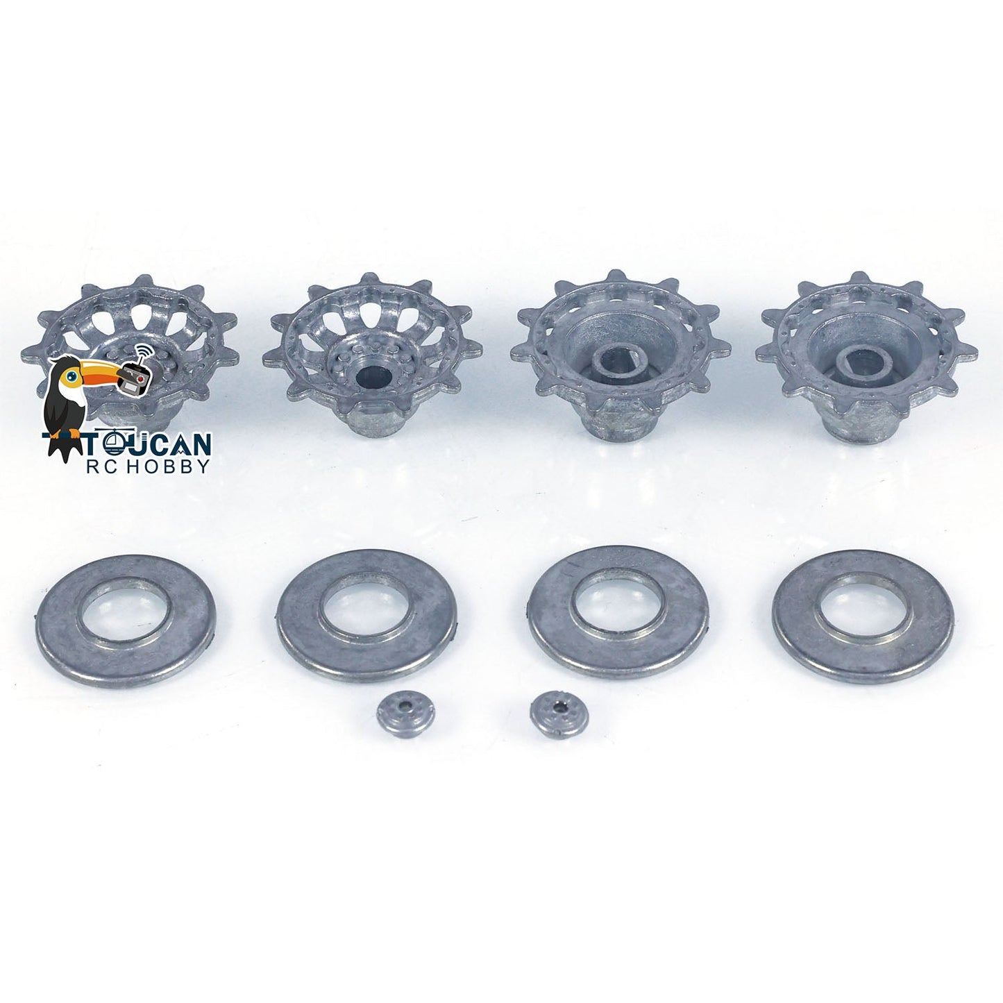 1 Pair Metal Sprockets Driving Wheels With Wheel Caps for 1/16 Heng Long RC Tank British Challenger II 3908 Accessories