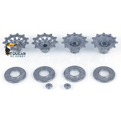 1 Pair Metal Sprockets Driving Wheels With Wheel Caps for 1/16 Heng Long RC Tank British Challenger II 3908 Accessories