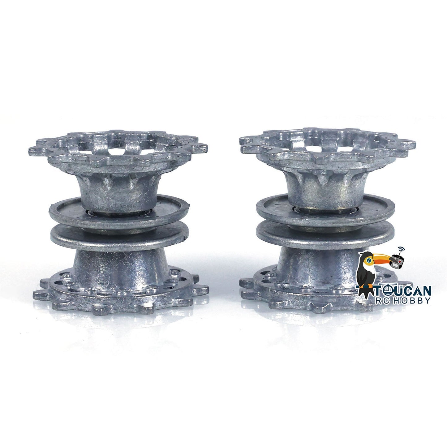 1 Pair Metal Sprockets Driving Wheels With Wheel Caps for 1/16 Heng Long RC Tank British Challenger II 3908 Accessories