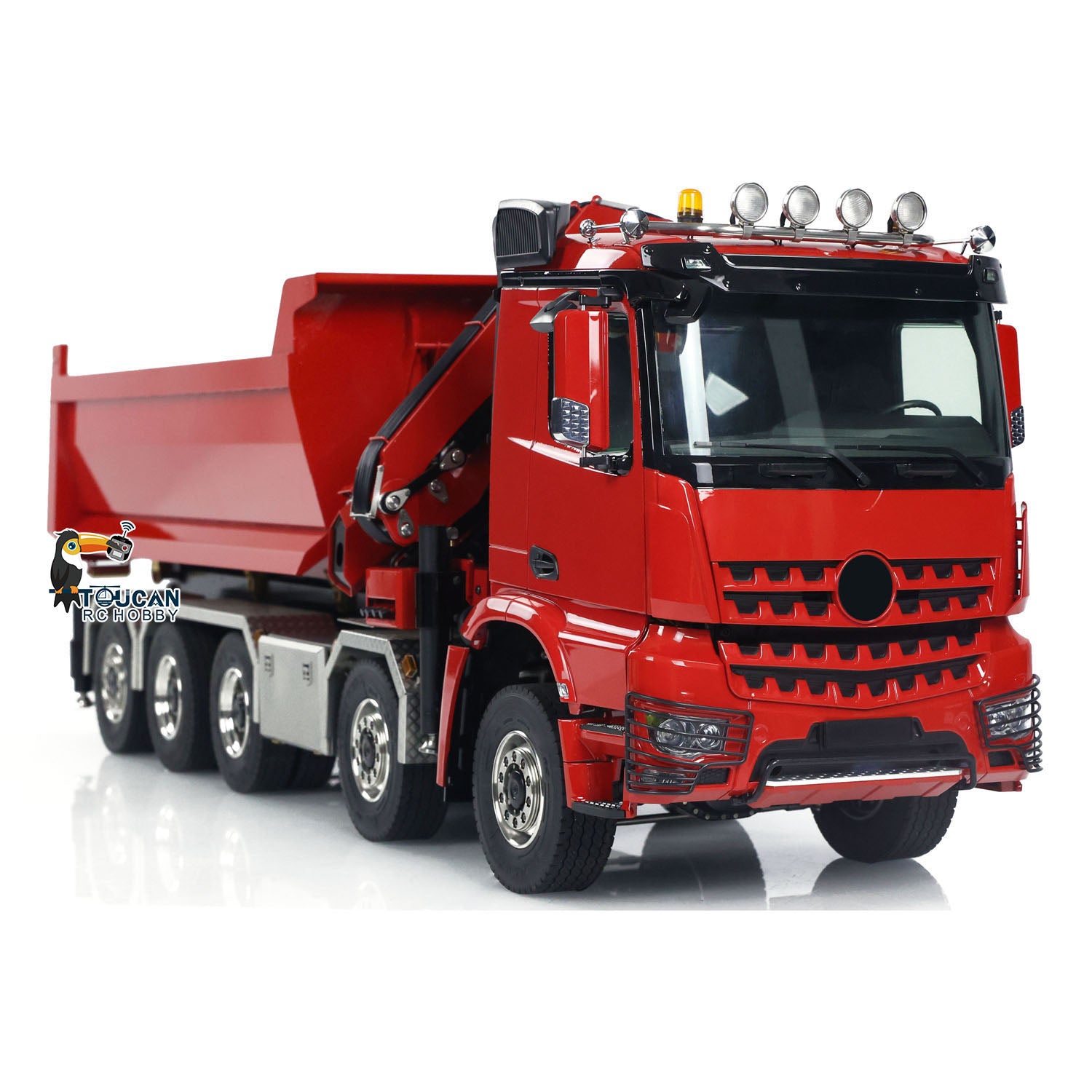 10x10 1/14 Hydraulic RC Crane Tipper Car Metal Full Dump Truck 3-speed ...