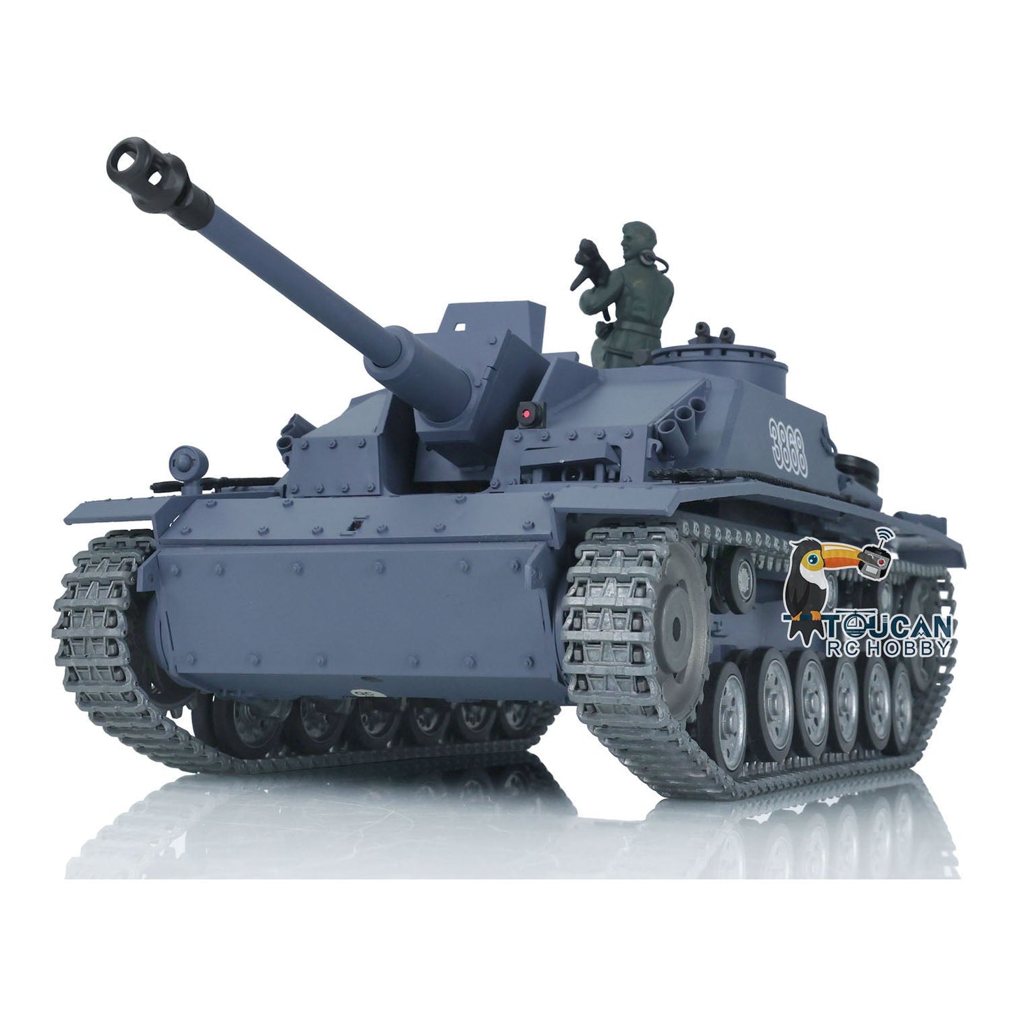 Henglong 1/16 TK7.0 Profession German Stug III 3868 RTR RC Tank IR BB Smoke Unit Metal Tracks Sprockets Idlers Road Wheels Barrel Gearbox