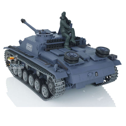 Henglong 1/16 TK7.0 Profession German Stug III 3868 RTR RC Tank IR BB Smoke Unit Metal Tracks Sprockets Idlers Road Wheels Barrel Gearbox
