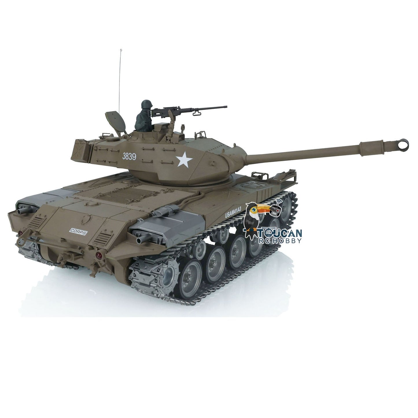 Henglong 1/16 TK7.0 USA Walker Bulldog 3839 RTR RC Tank 360 Degrees Turret Infrared System BB Smoke Metal Sprockets Wheels Gearbox Tracks