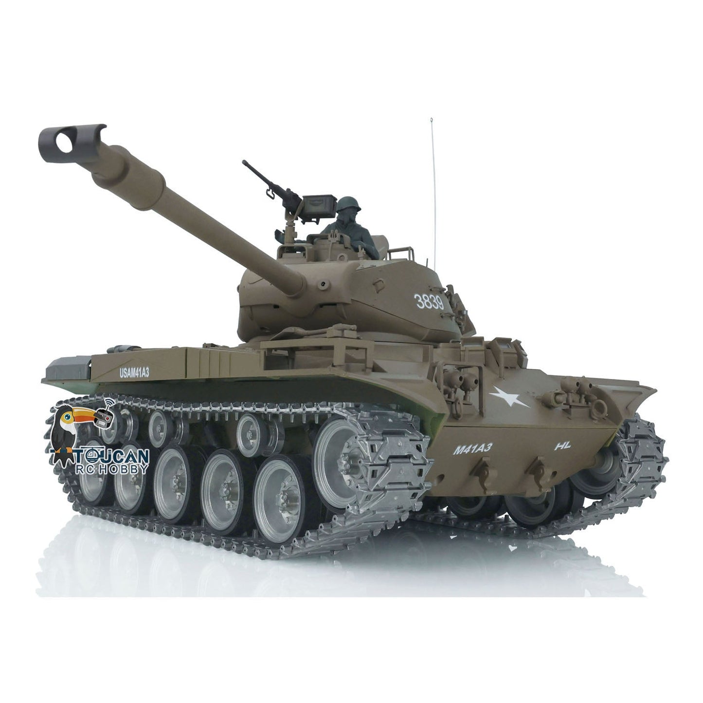 Henglong 1/16 TK7.0 USA Walker Bulldog 3839 RTR RC Tank 360 Degrees Turret Infrared System BB Smoke Metal Sprockets Wheels Gearbox Tracks