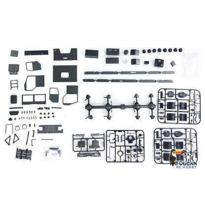 CAPO MINI TATRA CUB3 8X8 Metall CNC 1/18 RC Militärtransporter LKW 2-Gang-Getriebe Sperrdifferential Achsen DIY Modellauto