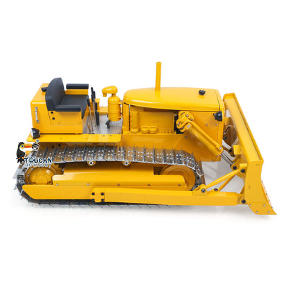€100 OFF 11.11 BIG SALE TOUCAN Metal 1/14 RC Hydraulic Bulldozer D7 Remote Control Dozer Model Engineering Vehicle Flysky Radio Light Sound System Battery