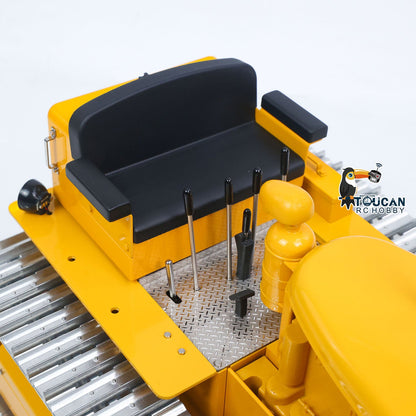 TOUCAN RC HOBBY Fast Free Shipping for EU Metal 1/14 RC Hydraulic Bulldozer D7 Remote Control Dozer Model Engineering Vehicle Flysky Radio Light Sound System Battery