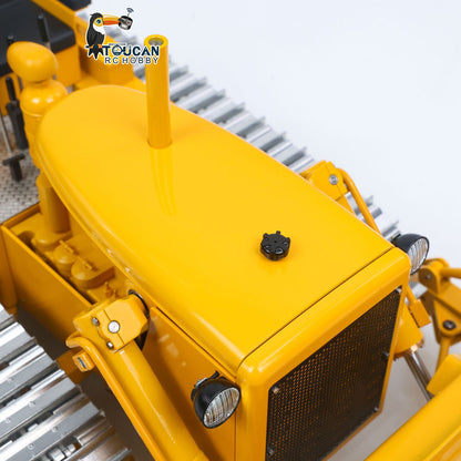 TOUCAN RC HOBBY Fast Free Shipping for EU Metal 1/14 RC Hydraulic Bulldozer D7 Remote Control Dozer Model Engineering Vehicle Flysky Radio Light Sound System Battery