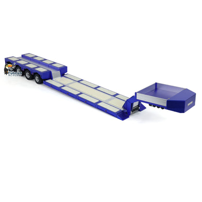 128 cm 1/14 4 Achsen RC Schwerlastanhänger DG-999 CNC Schwanenhalsanhänger für Sattelzugmaschine Zusammengebaut und lackiert MIT Lichtsystem