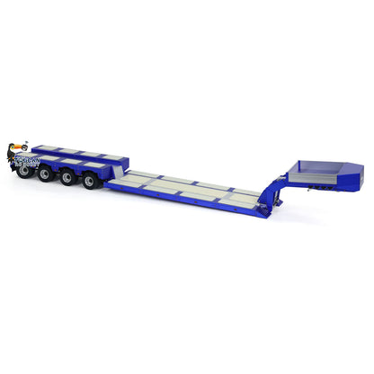 128 cm 1/14 4 Achsen RC Schwerlastanhänger DG-999 CNC Schwanenhalsanhänger für Sattelzugmaschine Zusammengebaut und lackiert MIT Lichtsystem