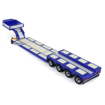 128 cm 1/14 4 Achsen RC Schwerlastanhänger DG-999 CNC Schwanenhalsanhänger für Sattelzugmaschine Zusammengebaut und lackiert MIT Lichtsystem