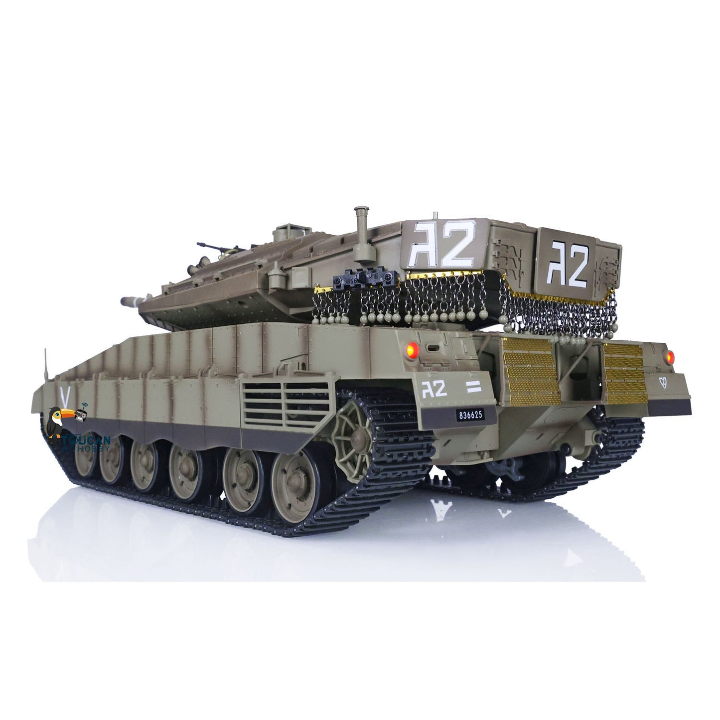 Heng Long 1/16 RC Kampfpanzer IDF Merkava MK IV 3958 Turm 360° drehbar Modell Lauf Rückstoß Funkbatterie RTR Modell Spielzeug