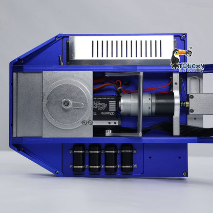 128 cm 1/14 4 Achsen RC Schwerlastanhänger DG-999 CNC Schwanenhalsanhänger für Sattelzugmaschine Zusammengebaut und lackiert MIT Lichtsystem