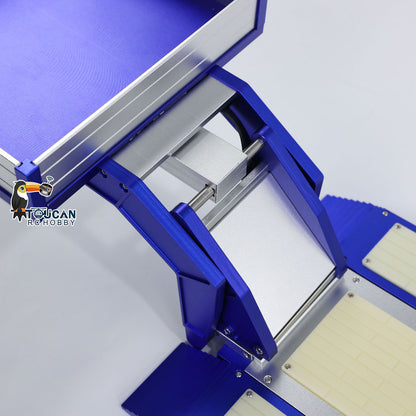 128 cm 1/14 4 Achsen RC Schwerlastanhänger DG-999 CNC Schwanenhalsanhänger für Sattelzugmaschine Zusammengebaut und lackiert MIT Lichtsystem