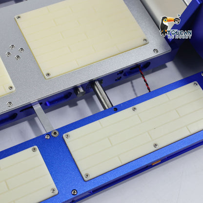 128 cm 1/14 4 Achsen RC Schwerlastanhänger DG-999 CNC Schwanenhalsanhänger für Sattelzugmaschine Zusammengebaut und lackiert MIT Lichtsystem