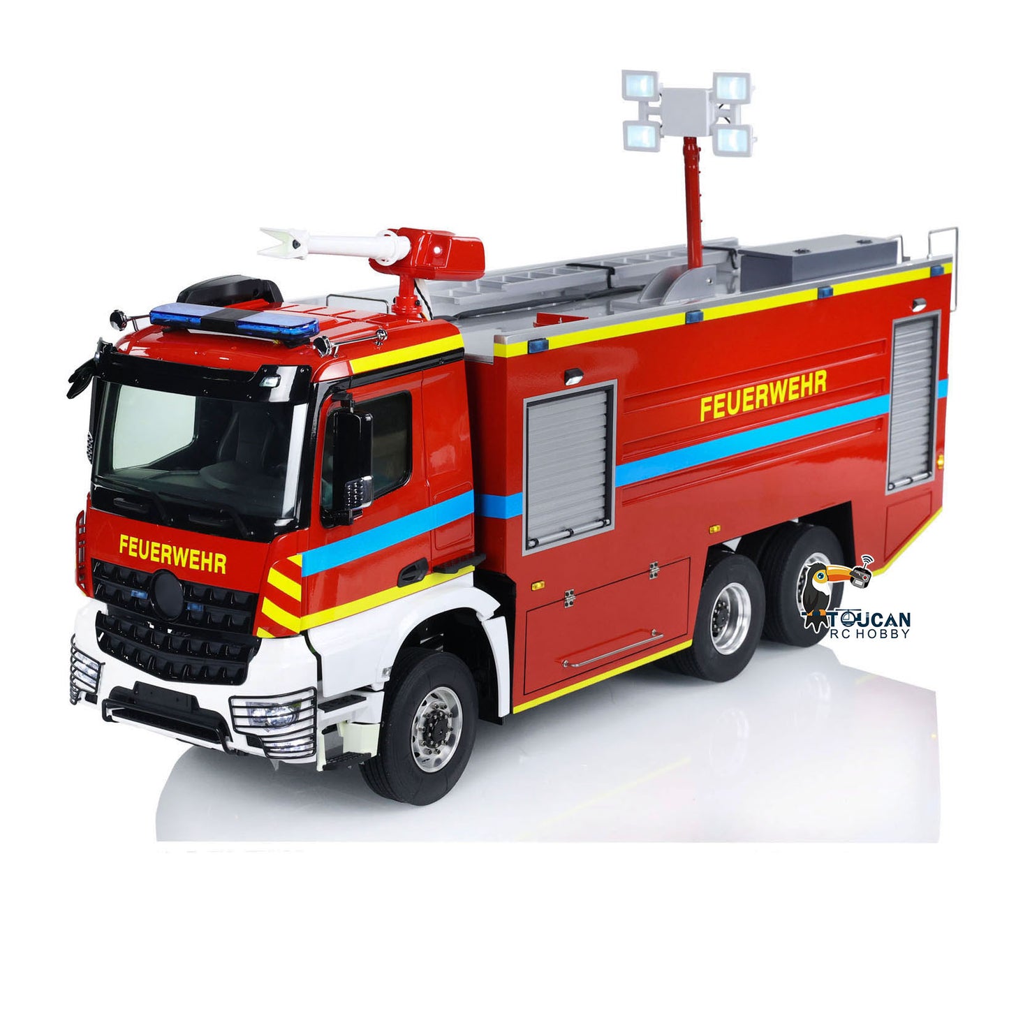 1/14 RC Feuerwehrfahrzeuge 6x6 Ferngesteuertes Feuerwehrauto Betriebsbereites Auto Emuliertes Modell Lichter Ton ST8 Sender