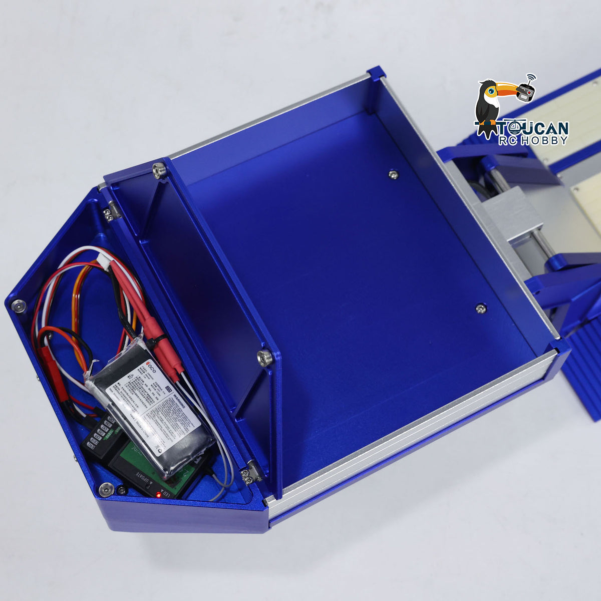 128 cm 1/14 4 Achsen RC Schwerlastanhänger DG-999 CNC Schwanenhalsanhänger für Sattelzugmaschine Zusammengebaut und lackiert MIT Lichtsystem