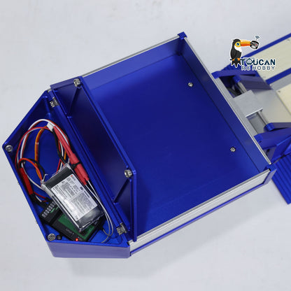 128 cm 1/14 4 Achsen RC Schwerlastanhänger DG-999 CNC Schwanenhalsanhänger für Sattelzugmaschine Zusammengebaut und lackiert MIT Lichtsystem