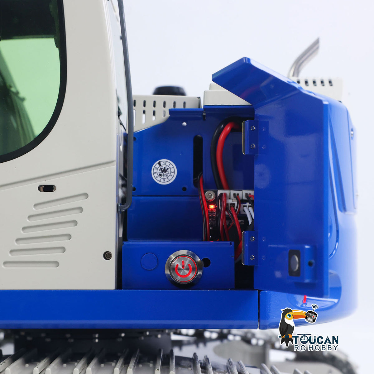 1/14 JDM-208U Full Metal RC Excavator w/Hydraulic Quick Coupler Blade Cooling Fan 7CH Radio Battery
