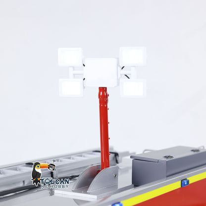 YLL 1/14 6x6 Metal Chassis Fire Fighting Truck Remote Control Engineering Car 2-Speed Transmission Differential Lock Axles Light Sound ST8 Radio