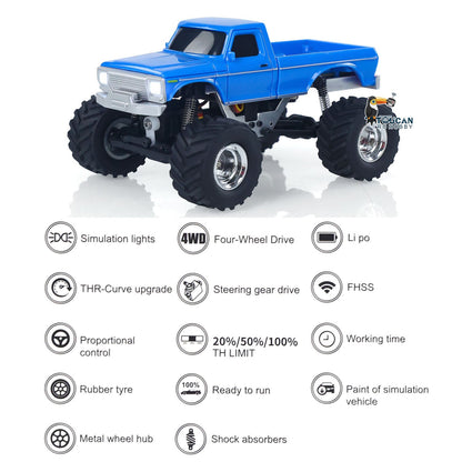 JABAILE 3602 1/36 4WD 2,4G Funkgesteuerte Geländewagen Mini Crawler Auto Batterie Lichter RTR RC Spielzeug Modell Kinder Geschenk