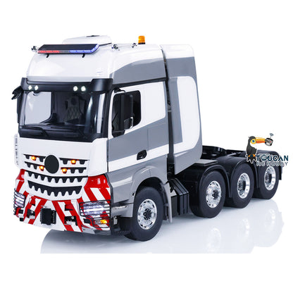 TOUCAN Lackiertes 8x8 Schwermetall-Chassis RC-Sattelzugmaschine 1/14 Funkgesteuerte Autos Raucheinheit Sound für Tamiya 1851 3363