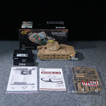 TOUCAN RC HOBBY Fast Free Shipping 1/16 RC Tank Matilda III IV Tongde IR Turret Rotary 320 Degree Electric Remote Control Military Vehicle Metal Gearbox Road Wheel