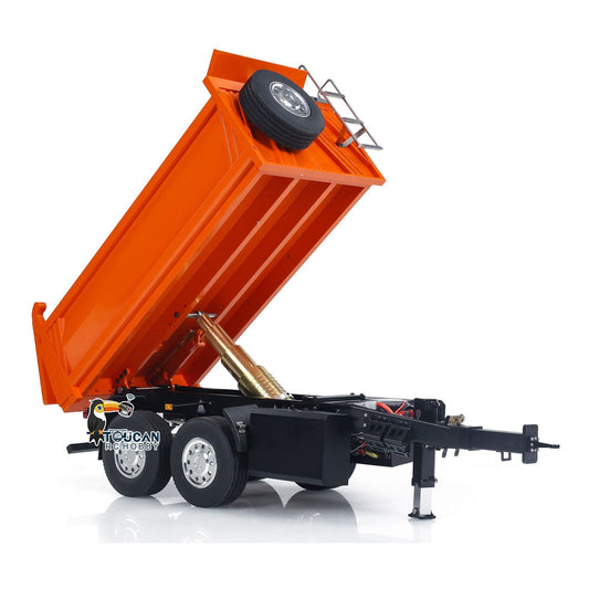 TOUCAN RC HOBBY LESU A0051-C 1/14 Metal Full Dump Trailer 2-Axle Heavy Haul Transport Vehicle Electric Landing Legs LED Lights for RC Tractor Truck DIY Models for Model Enthusiast