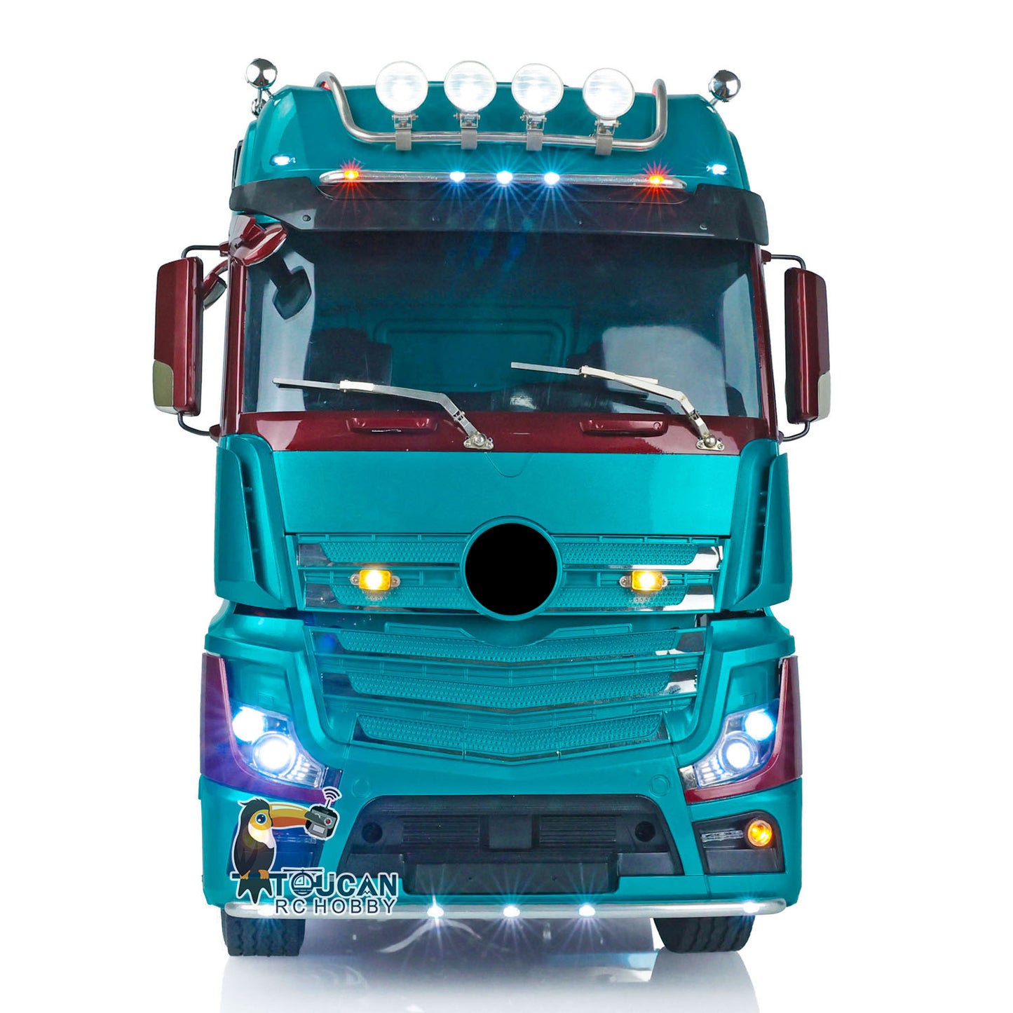 TOUCAN Lackierter 1/14 RC Sattelzugmaschine für 1851 3363 Fernbedienung 6X6 Metallchassis Autos Licht