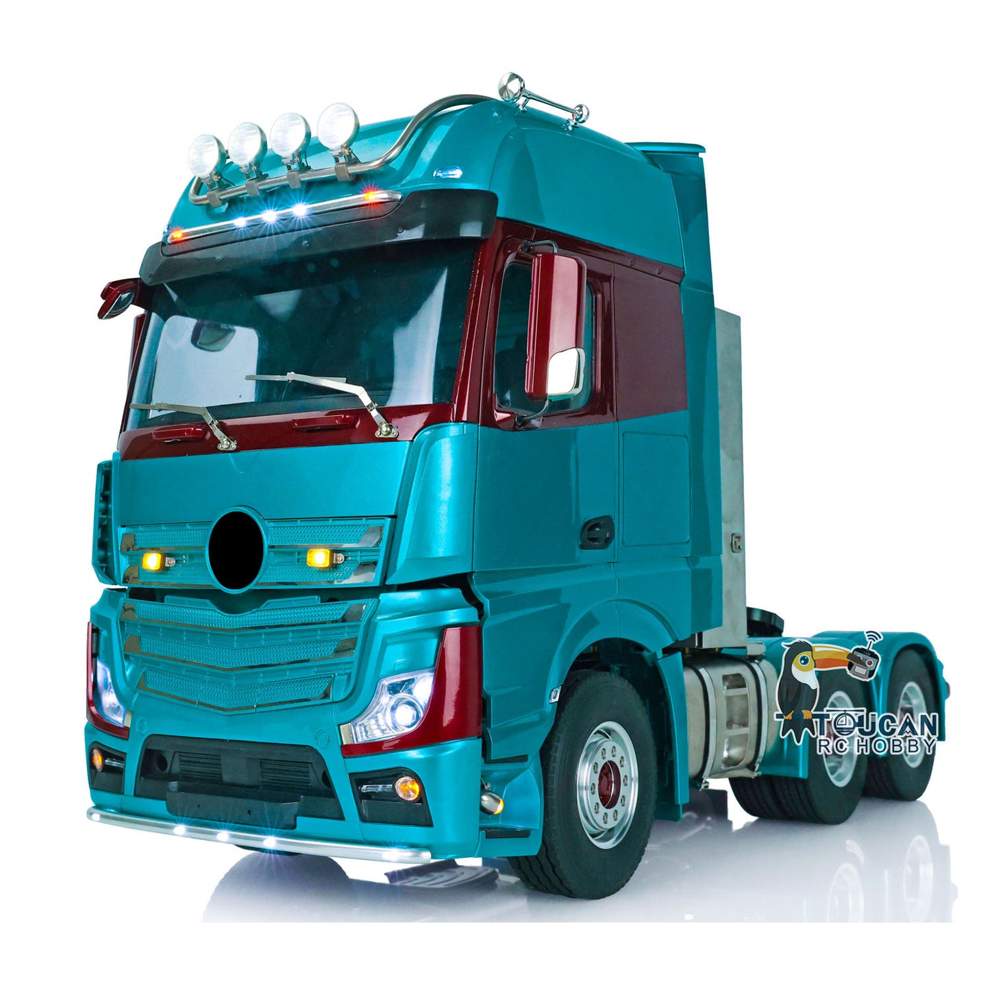 TOUCAN Lackierter 1/14 RC Sattelzugmaschine für 1851 3363 Fernbedienung 6X6 Metallchassis Autos Licht