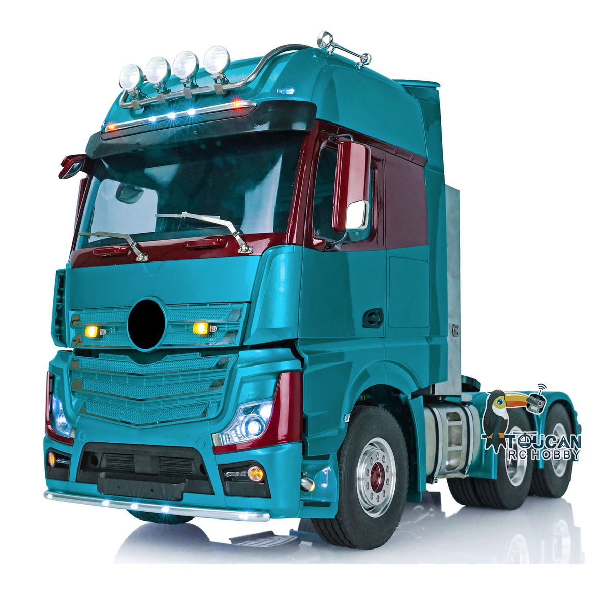 TOUCAN Lackierter 1/14 RC Sattelzugmaschine für 1851 3363 Fernbedienung 6X6 Metallchassis Autos Licht