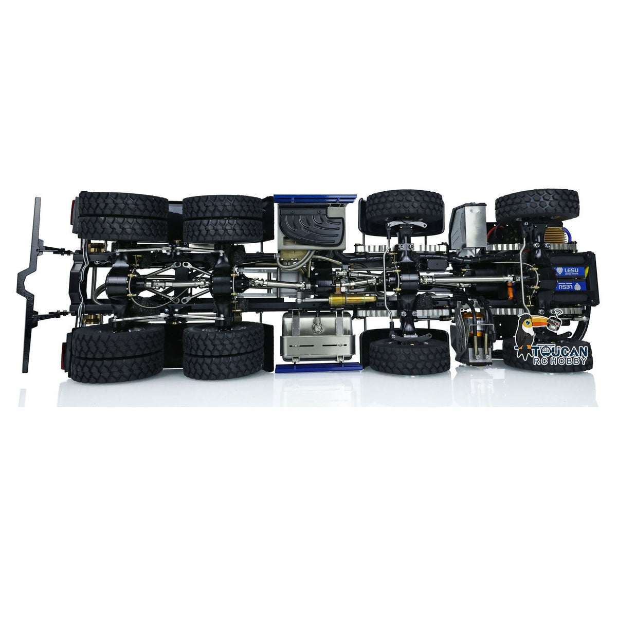 TOUCAN RC HOBBY LESU Z0036 1/14 Metal 8x8 Hydraulic RC Roll On Off Dumper 2 Speed Transmission Differential Lock Sound Light System Front Hook
