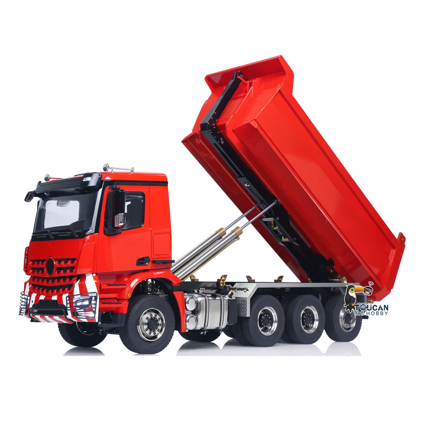 1/14 8x8 RC Hydraulischer Roll-On-Vollkipper Fernbedienungs-Dumper-Auto-Simulationsmodell PNP-Version Licht-Soundsystem