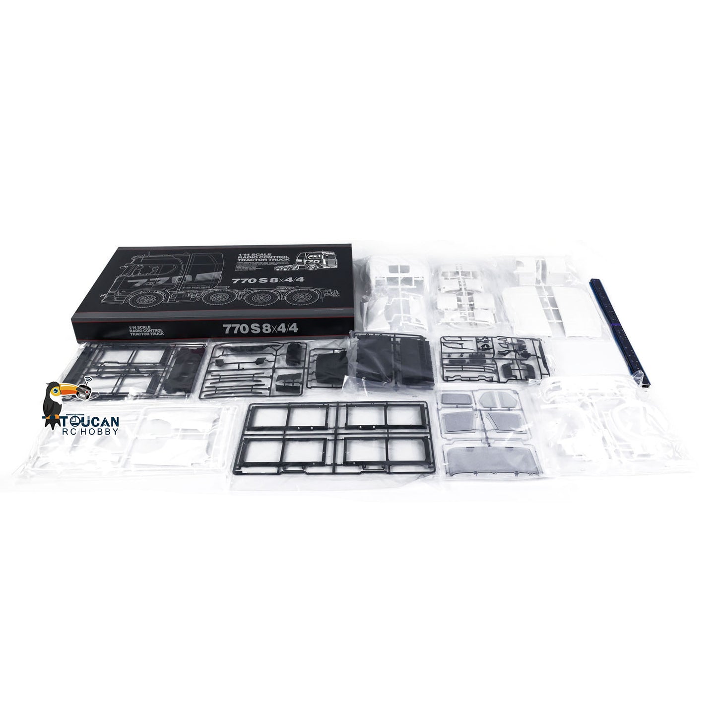 Vorbestellung 1/14 8X4 770S 56371 RC Sattelzugmaschine Funkgesteuerte Autosimulation Unmontierter, unbemalter Modellbausatz 3-Gang-Getriebemotor