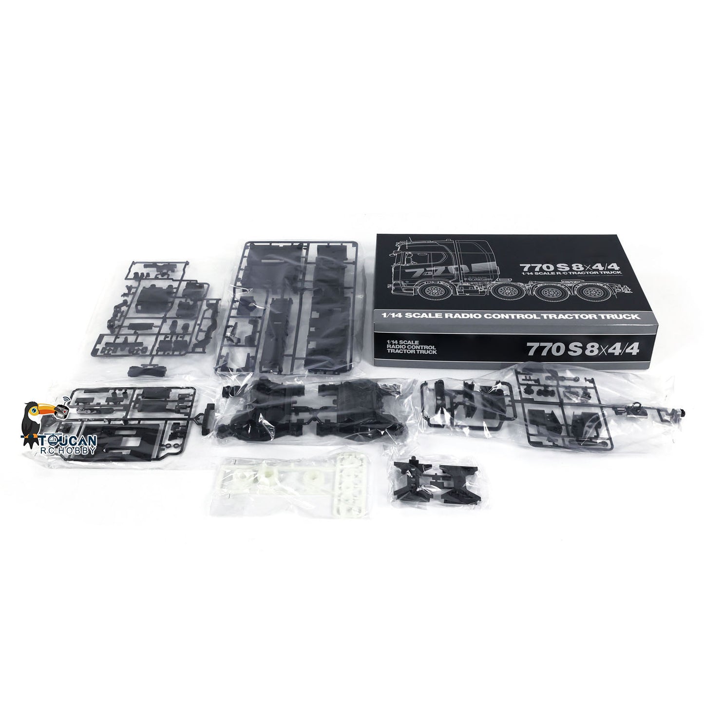 Vorbestellung 1/14 8X4 770S 56371 RC Sattelzugmaschine Funkgesteuerte Autosimulation Unmontierter, unbemalter Modellbausatz 3-Gang-Getriebemotor