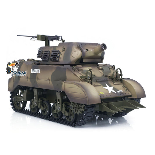 TOUCAN RC HOBBY CoolBank 1/16 Radio Control Tank M8 HMC Scott Light Self-Propelled Howitzer RC Model 360degree Turret Rotary Smoke Sounds Lights RTR