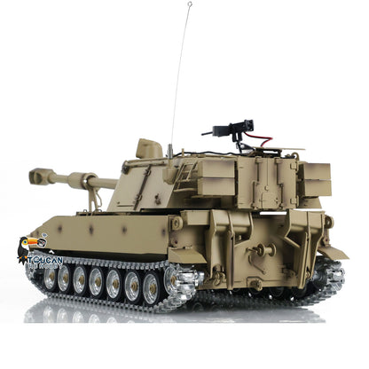 Tongde M109A2 RC-Militärpanzer im Maßstab 1/16, selbstfahrende Haubitze, Metallräder, LED-Leuchten, Rauchgenerator, simulierte Soundeffekte