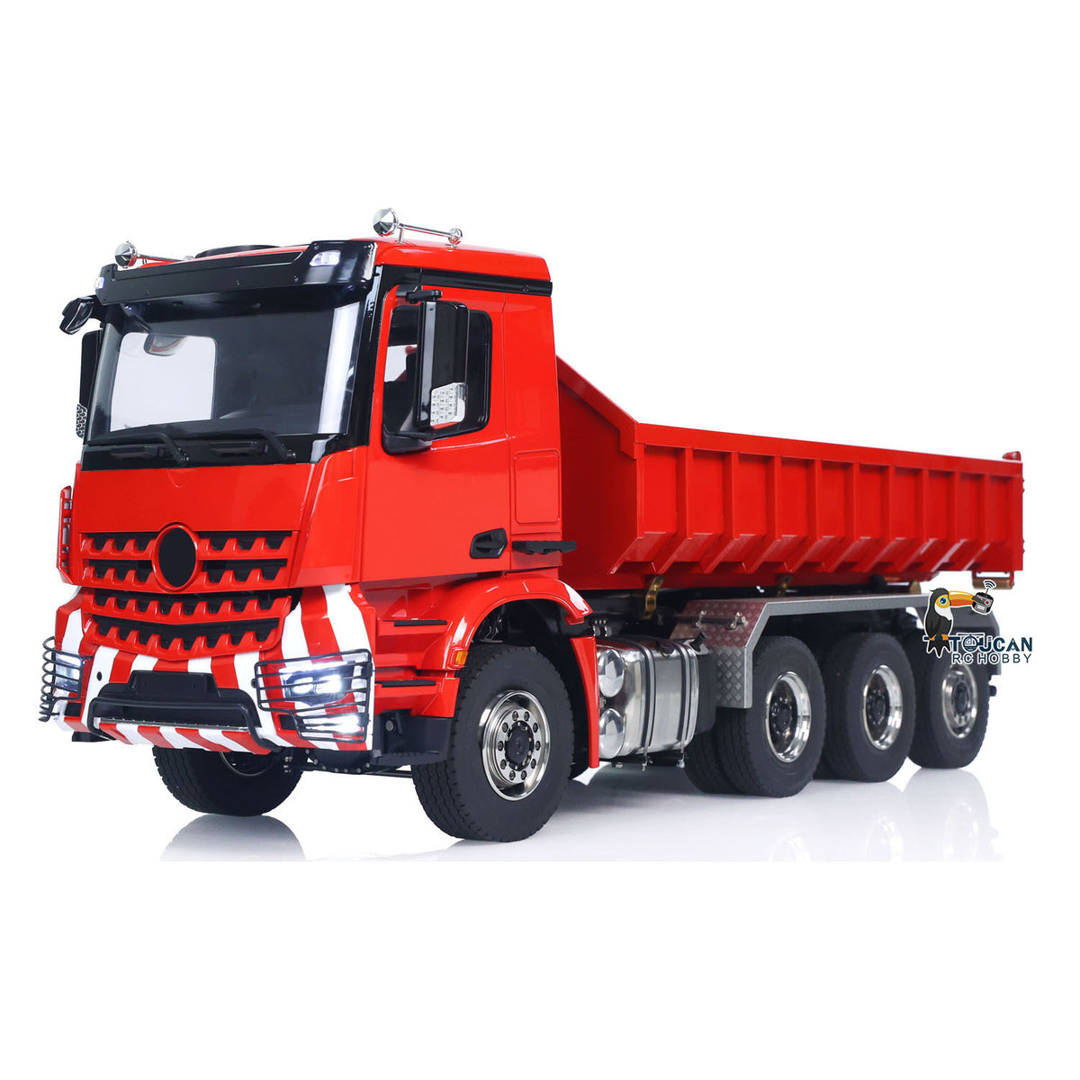 1/14 8x8 RC Hydraulischer Roll-On-Vollkipper Fernbedienungs-Dumper-Auto-Simulationsmodell PNP-Version Licht-Soundsystem