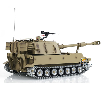 Tongde M109A2 RC-Militärpanzer im Maßstab 1/16, selbstfahrende Haubitze, Metallräder, LED-Leuchten, Rauchgenerator, simulierte Soundeffekte